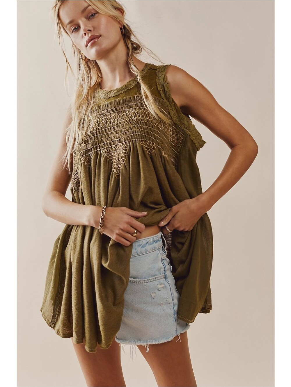 Free People Sea Breeze Tunic Moss